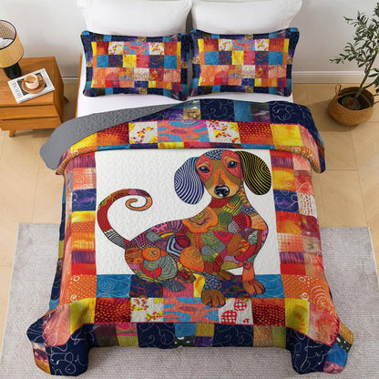 Shineful All Season Quilt 3-Piece Set Dachshund Quilt