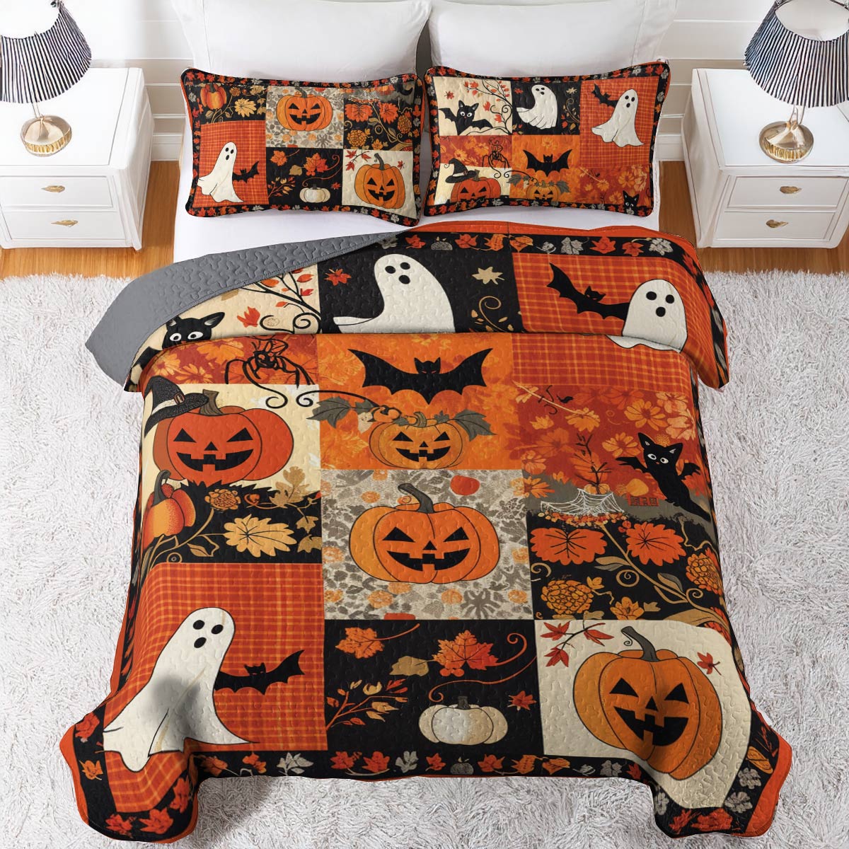 Shineful All Season Quilt 3-teiliges Set Patchwork Spooks 