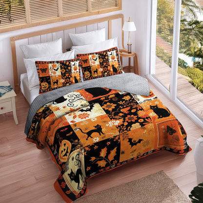 Shineful All Season Quilt 3-Piece Set Spooky Patches