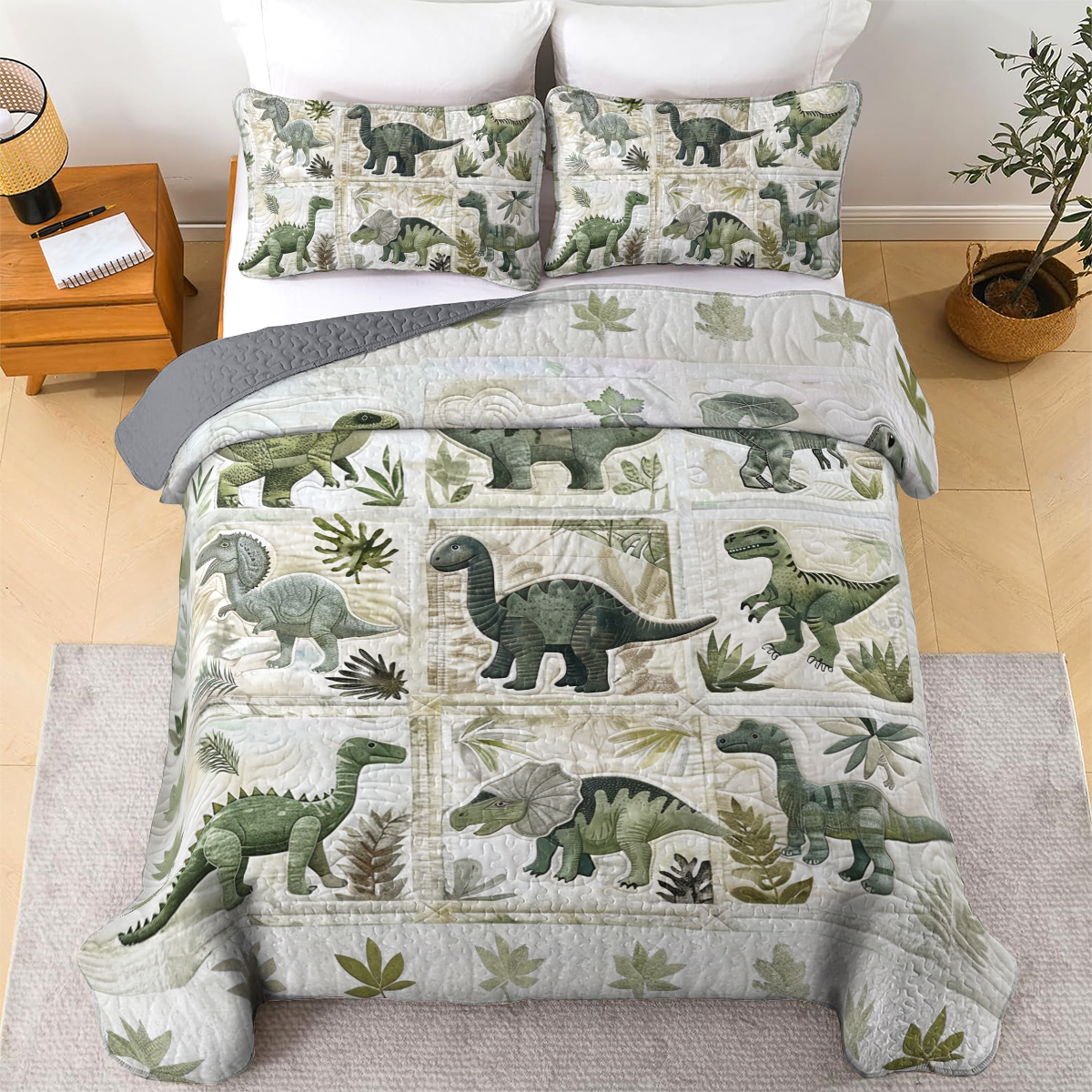 Shineful All Season Quilt 3-teiliges Set Dino Explorer