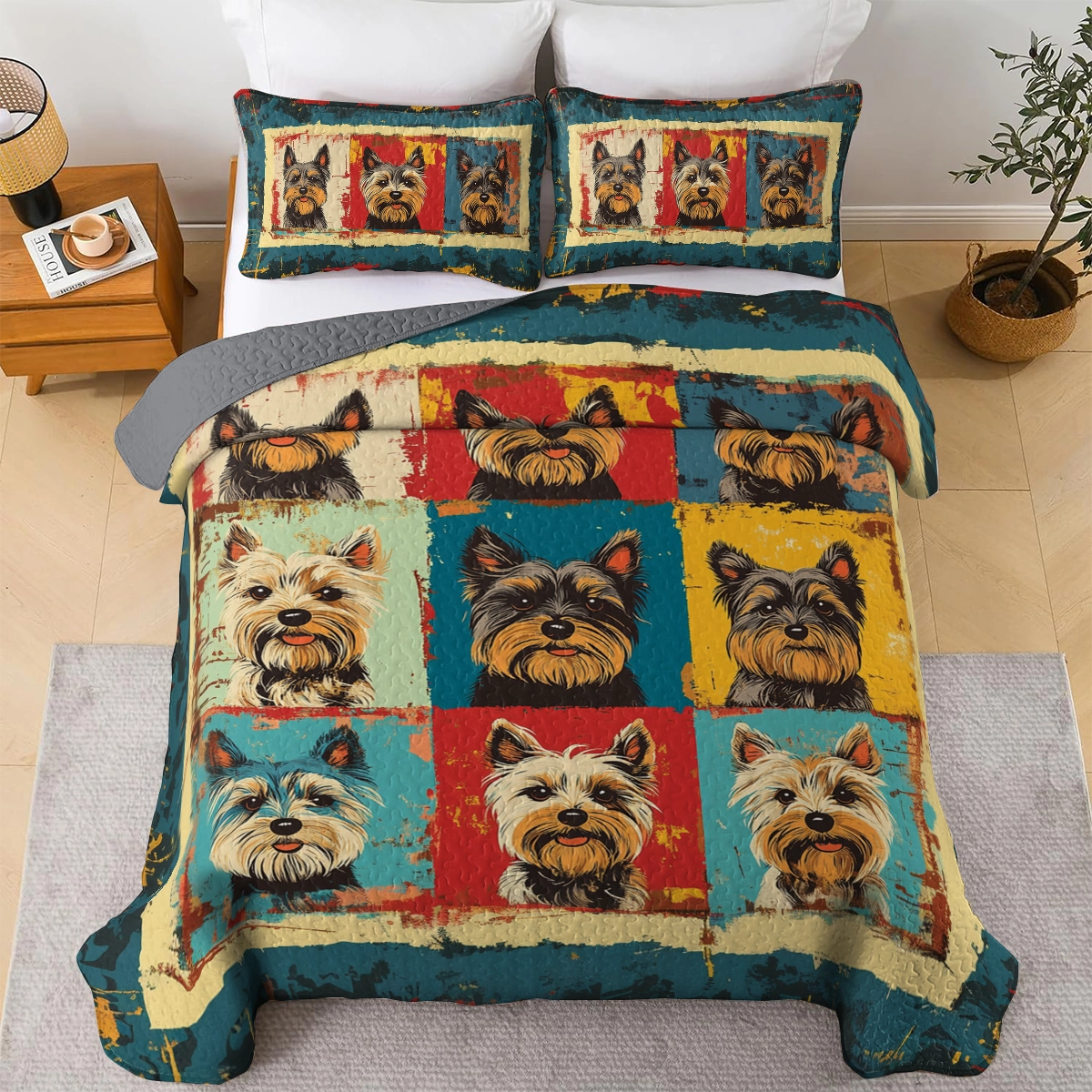 Shineful All Season Quilt 3-Piece Set - Yorkie Dreams