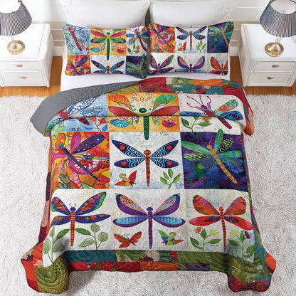 Shineful All Season Quilt 3-Piece Set Dragonfly Delight