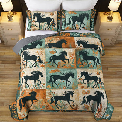 Shineful All Season Quilt 3-Piece Set Wild Stallion