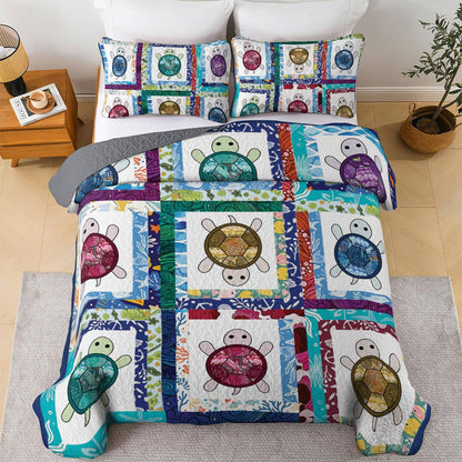 Shineful All Season Quilt 3-Piece Set Turtle Pattern