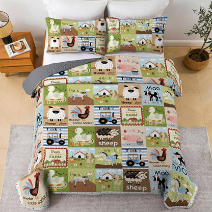 Shineful All Season Quilt 3-Piece Set Farm Life