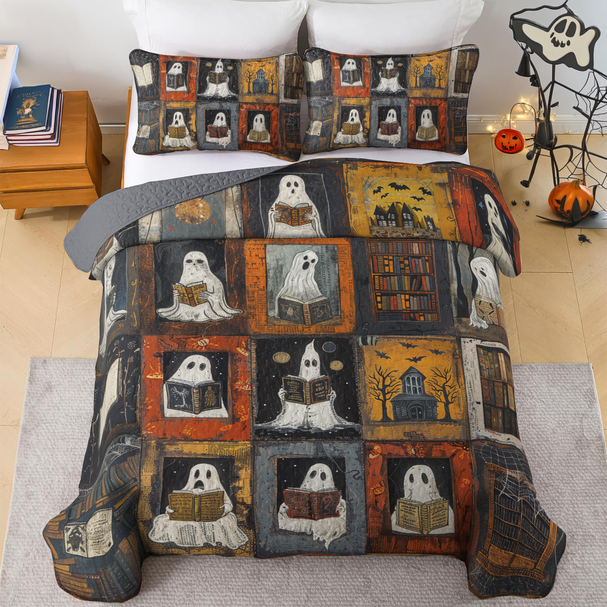 Shineful All Season Quilt 3-Piece Set Bookish Boo Crew