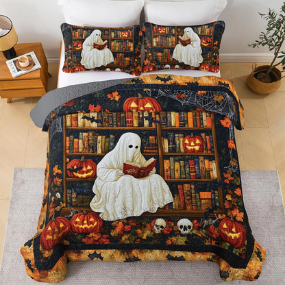 Shineful All Season Quilt 3-Piece Set Spooky Storytime Reading