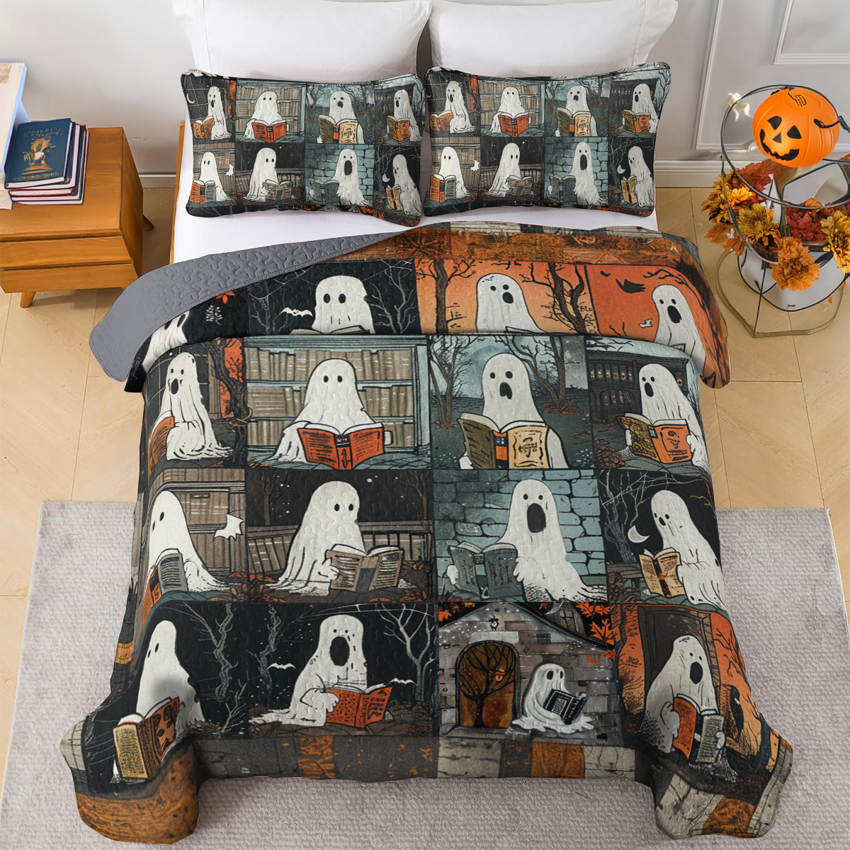 Shineful All Season Quilt 3-Piece Set Ghostly Book Club