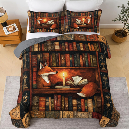 Shineful All Season Quilt 3-Piece Set Mystic Fox Reading