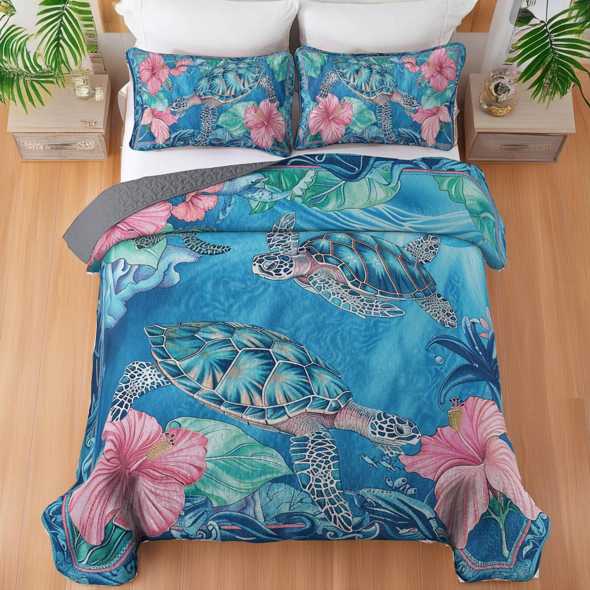 Shineful All Season Quilt 3-Piece Set In My Turtle Dream