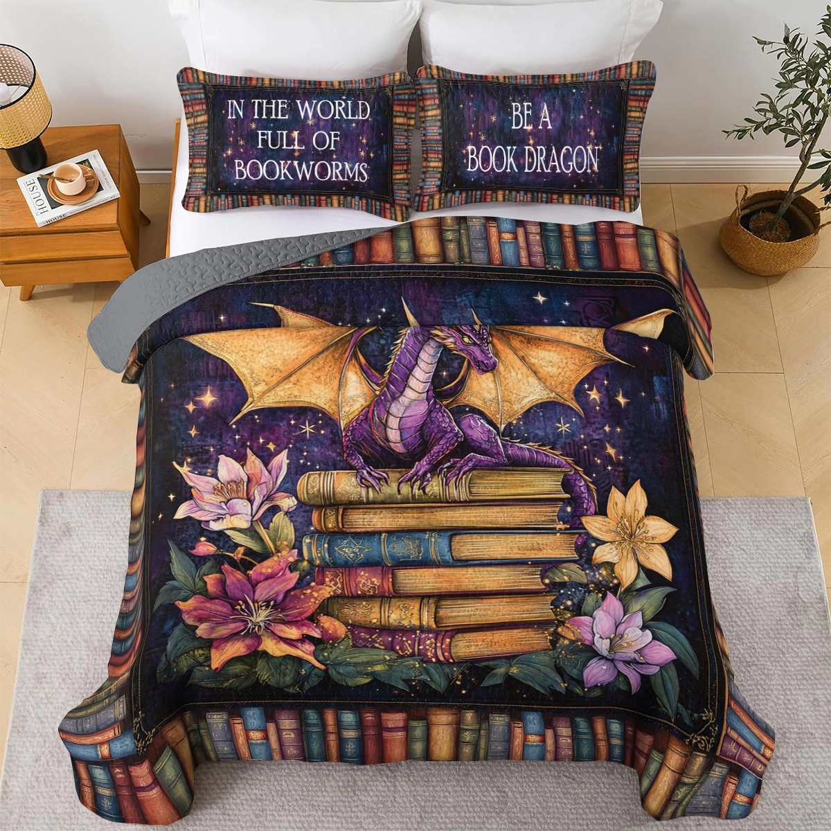 Shineful All Season Quilt 3-Piece Set - Book Dragon