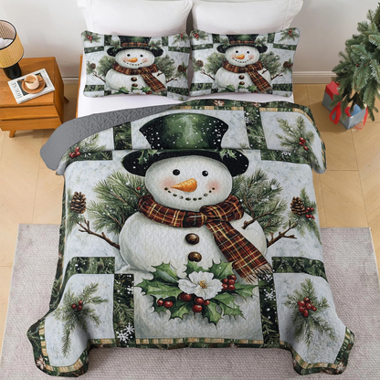 Shineful All Season Quilt 3-Piece Set - Snowman Bliss