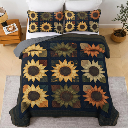 Shineful All Season Quilt 3-Piece Set - Sunflower Harmony