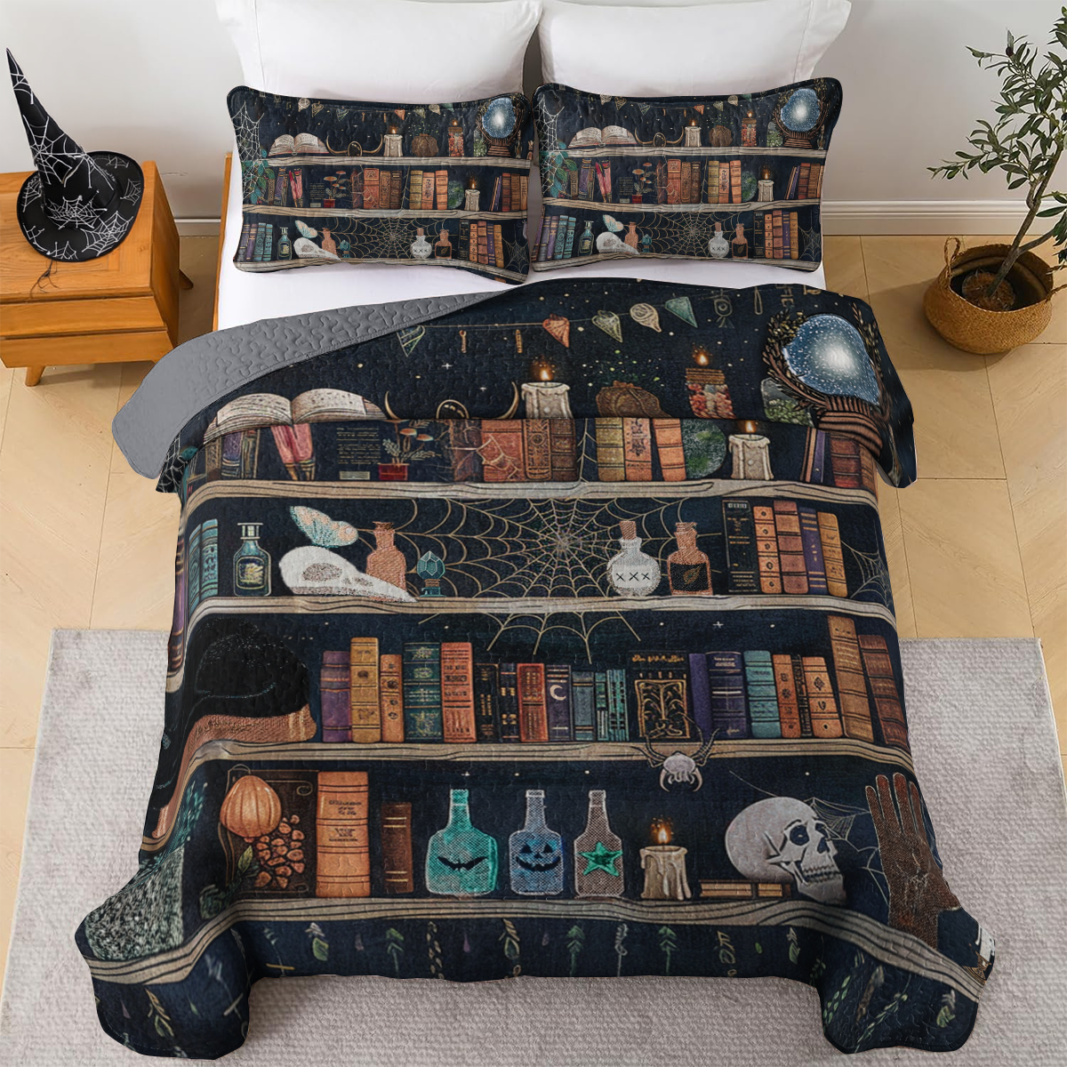 Shineful All Season Quilt 3-Piece Set The Witch Library