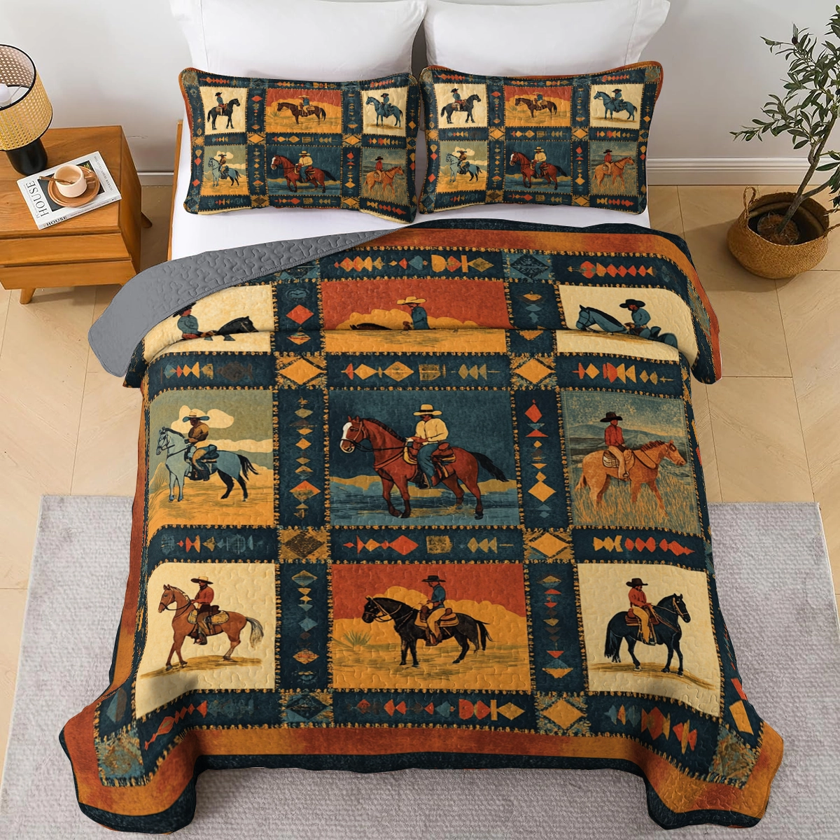 Shineful All Season Quilt 3-teiliges Set - Cowboy Dream 