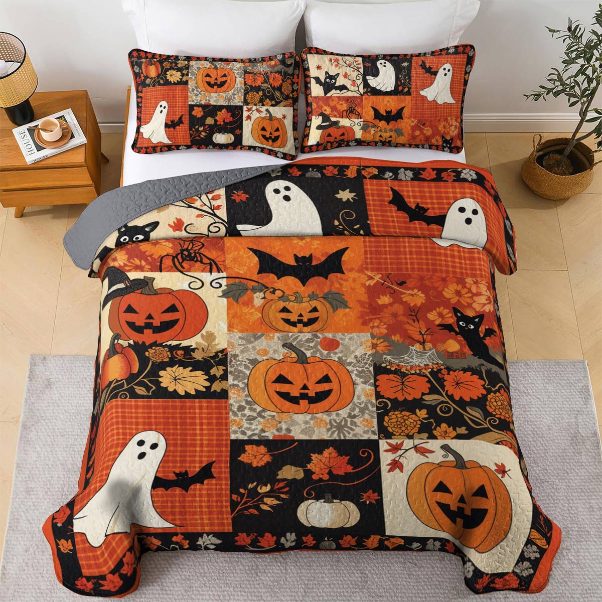 Shineful All Season Quilt 3-teiliges Set Patchwork Spooks 