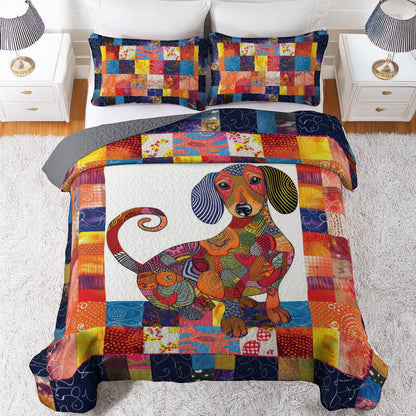 Shineful All Season Quilt 3-Piece Set Dachshund Quilt