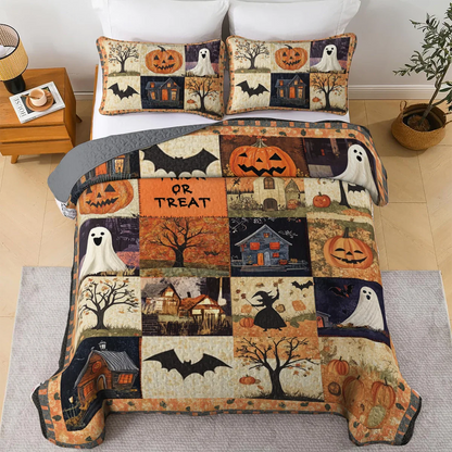 Shineful All Season Quilt 3-Piece Set - Spooky Trick Or Treat Halloween (Clearance)