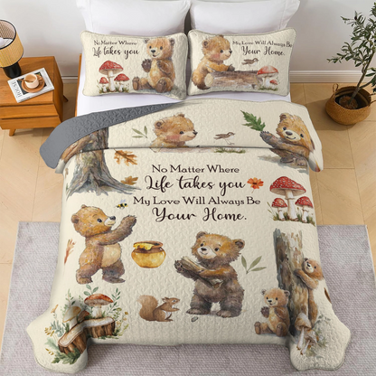 Shineful All Season Quilt 3-Piece Set Bear Hugs Home