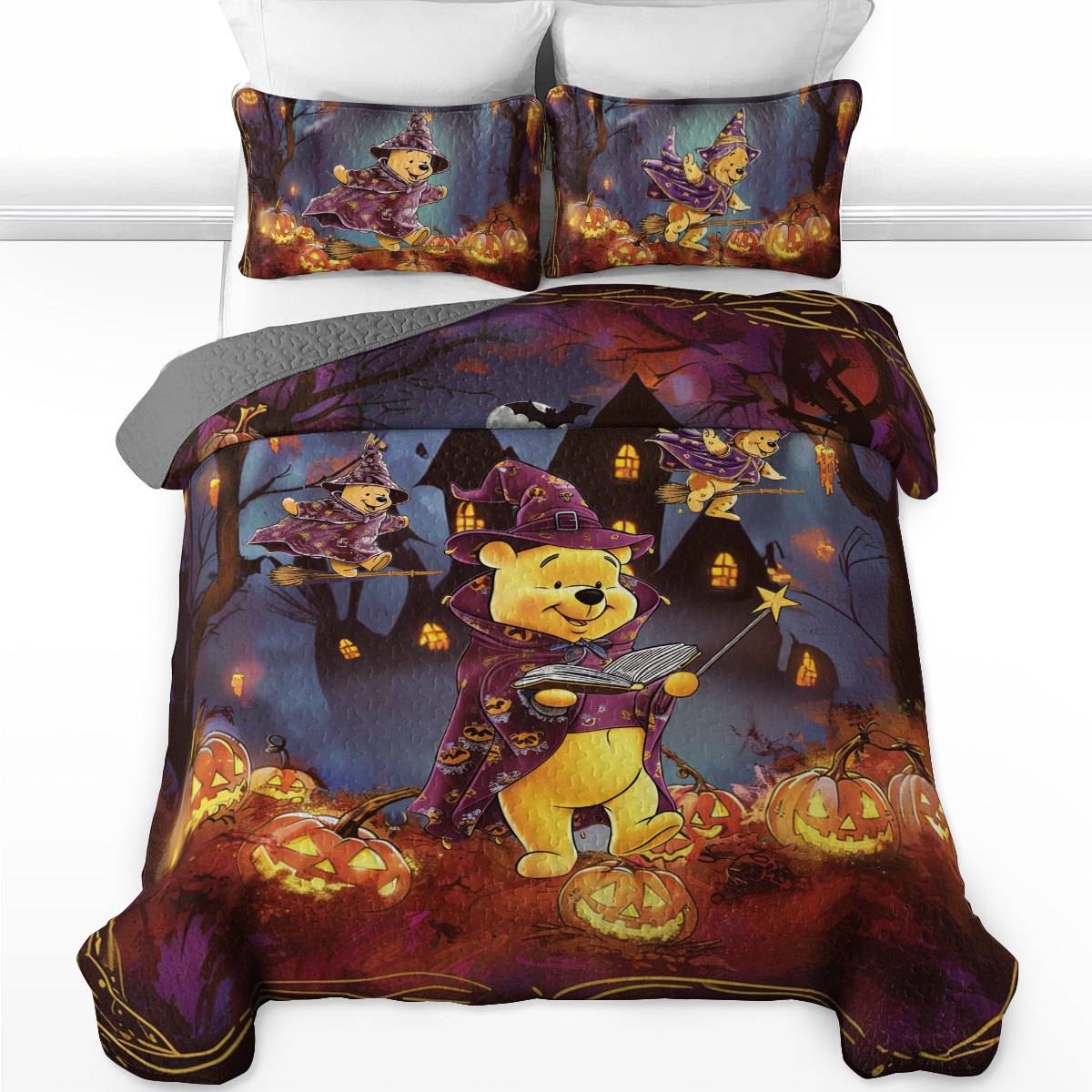 Shineful All Season Quilt 3-Piece Set Halloween Witchy Magic