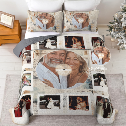 Shineful Personalized All Season Quilt 3-Piece Set Our First Dance Love Letter