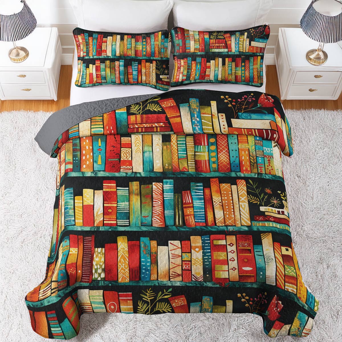 Shineful All Season Quilt 3-Piece Set Amazing Bookshelf