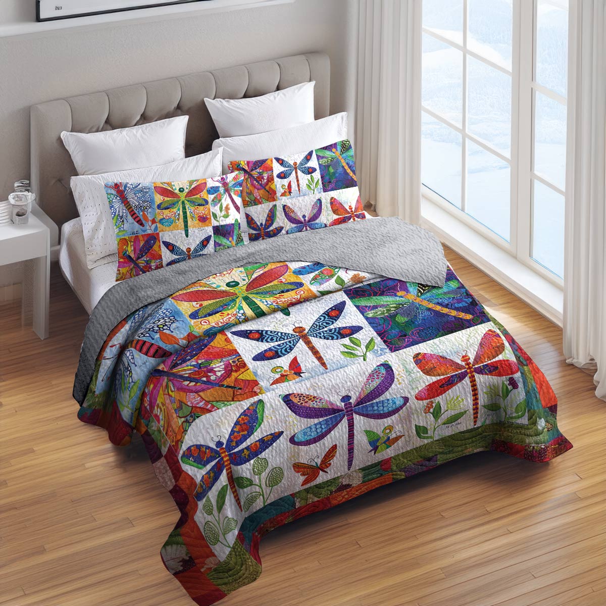 Shineful All Season Quilt 3-Piece Set Dragonfly Delight