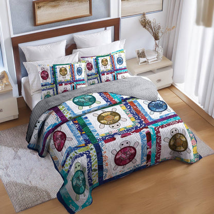 Shineful All Season Quilt 3-Piece Set Turtle Pattern