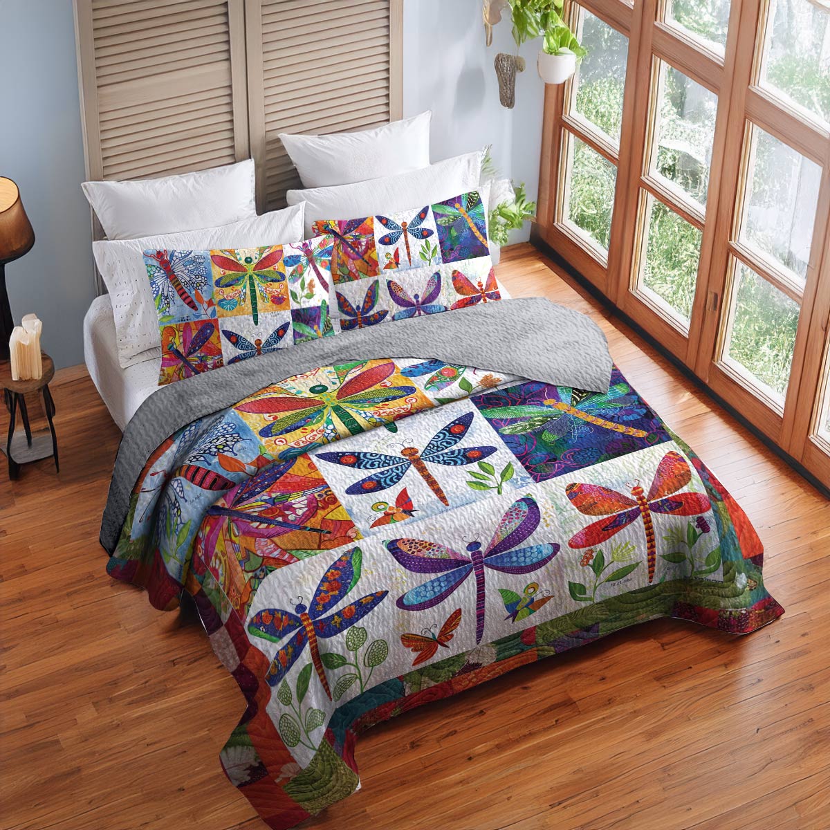 Shineful All Season Quilt 3-Piece Set Dragonfly Delight