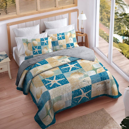 Shineful All Season Quilt 3-Piece Set Dream of the Ocean