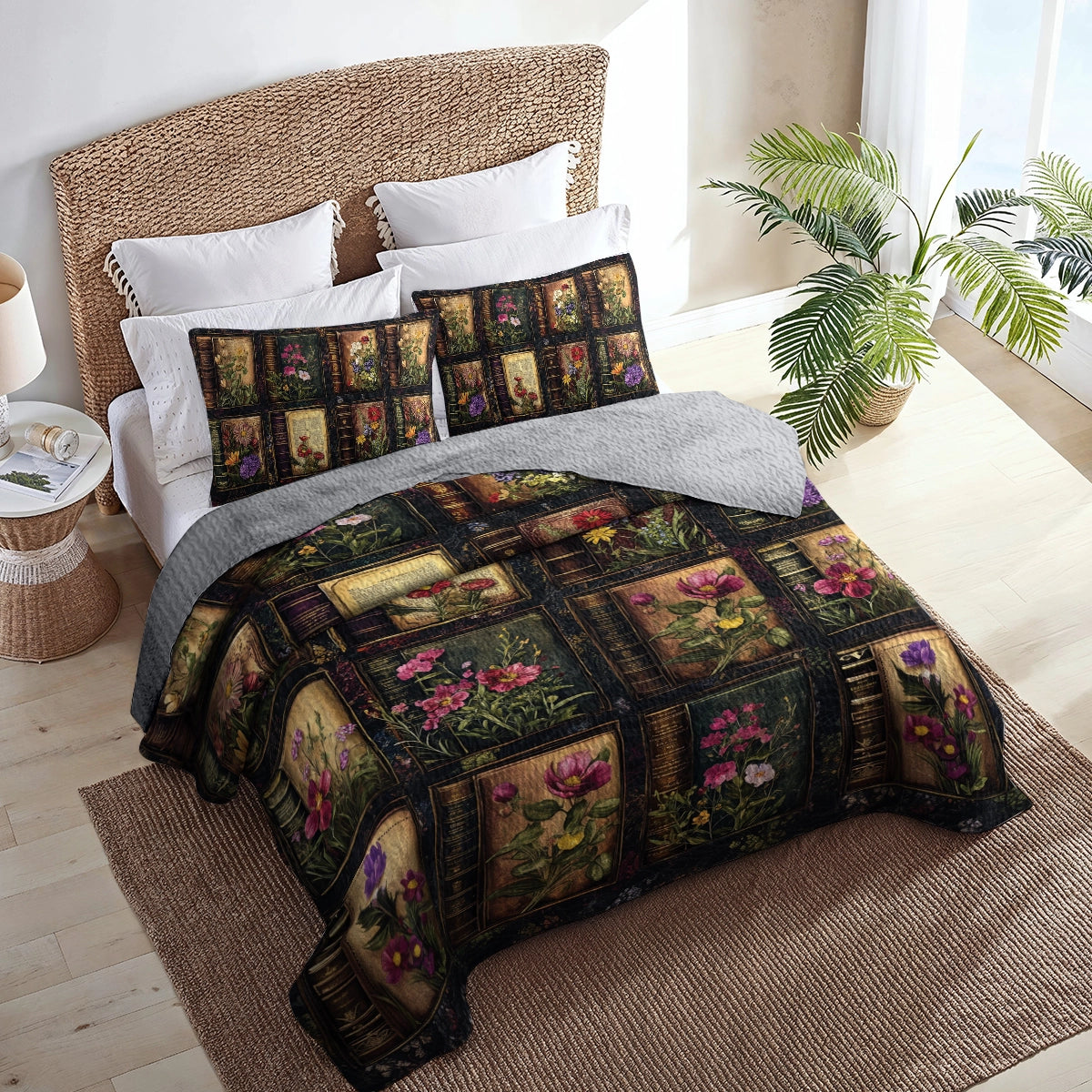 Shineful All Season Quilt 3-Piece Set - Floral Book