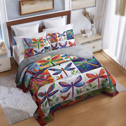 Shineful All Season Quilt 3-Piece Set Dragonfly Delight