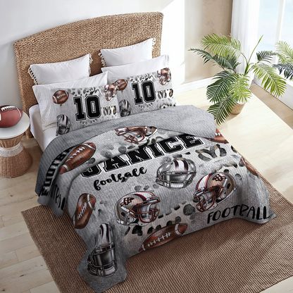 Shineful Personalized All Season Quilt 3-Piece Set All-Star Football Love