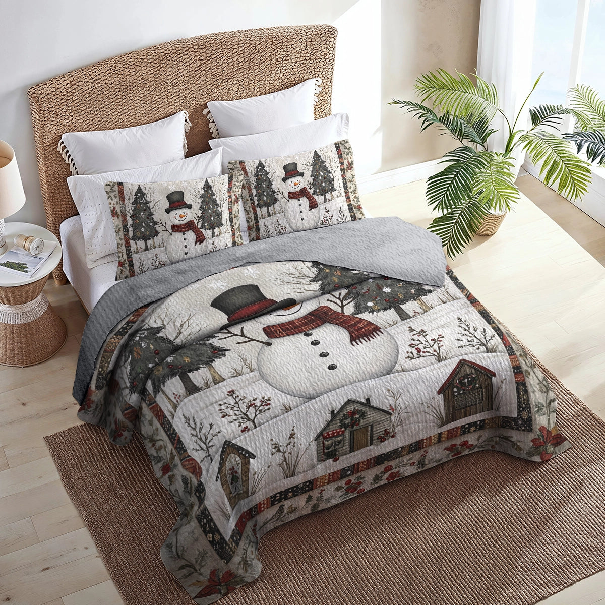 Shineful All Season Quilt 3-Piece Set Christmas Winter Wonderland Snuggle