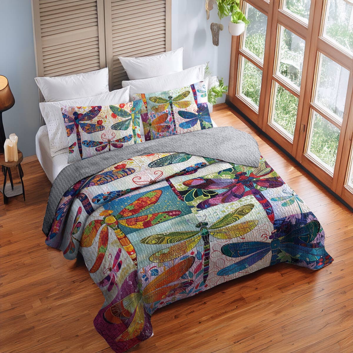 Shineful All Season Quilt 3-Piece Set Dragonfly Harmony