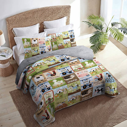 Shineful All Season Quilt 3-Piece Set Farm Life