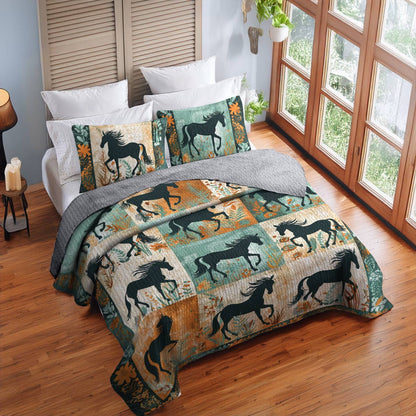 Shineful All Season Quilt 3-Piece Set Wild Stallion