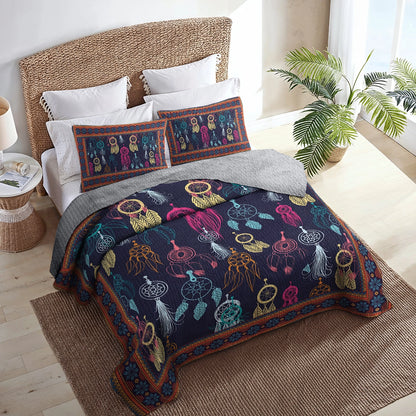 Shineful All Season Quilt 3-Piece Set - Dreamcatcher of Native America