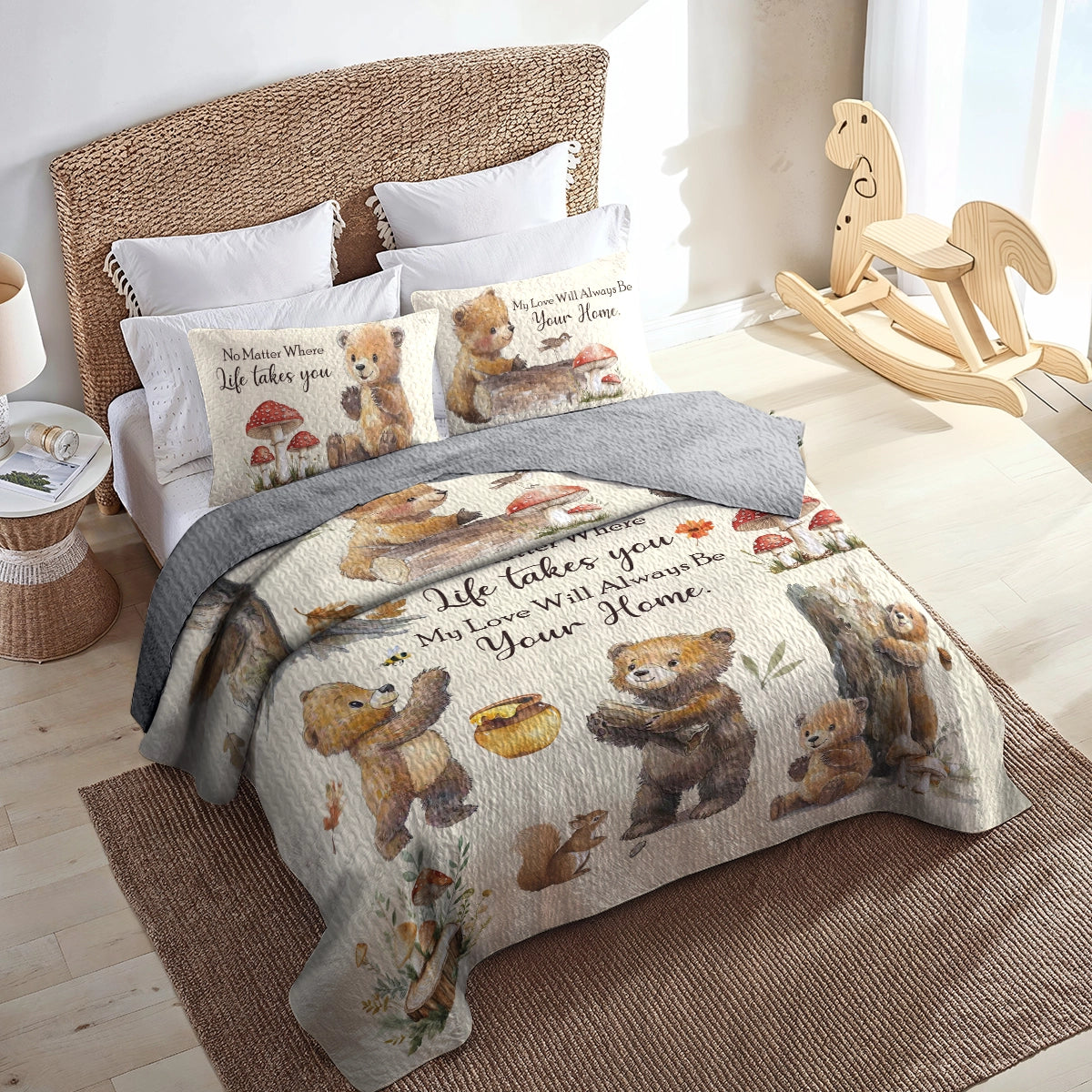 Shineful All Season Quilt 3-Piece Set Bear Hugs Home