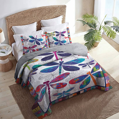 Shineful All Season Quilt 3-Piece Set Dragonfly Dreams