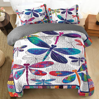 Shineful All Season Quilt 3-Piece Set Dragonfly Dreams