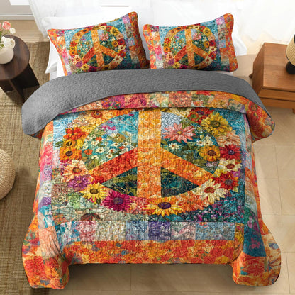 Shineful All Season Quilt 3-teiliges Set Hippie Floral Unity