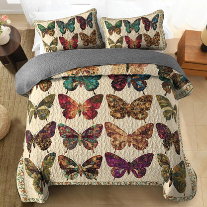 Shineful All Season Quilt 3-Piece Set - Butterfly Garden