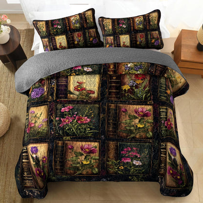 Shineful All Season Quilt 3-Piece Set - Floral Book