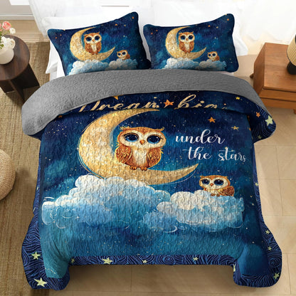 Shineful All Season Quilt 3-Piece Set - Owl Dream Big Under the Stars