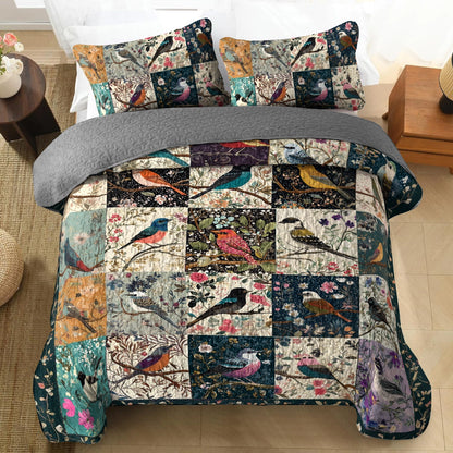 Shineful All Season Quilt 3-teiliges Set - Birdsong Bliss 