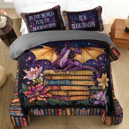 Shineful All Season Quilt 3-Piece Set - Book Dragon