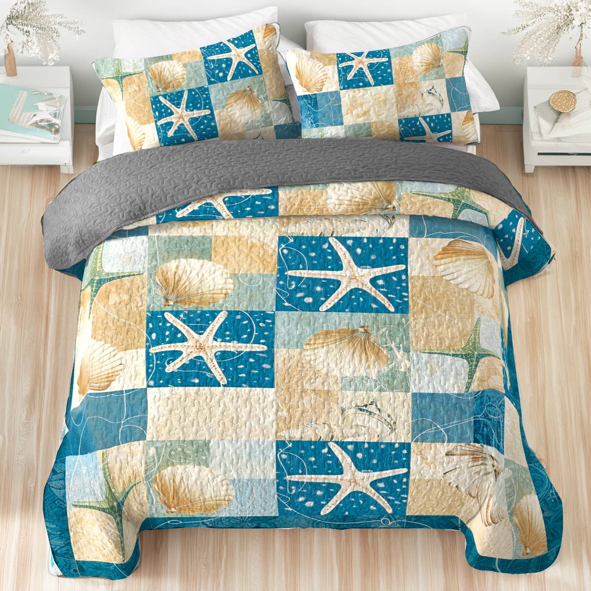 Shineful All Season Quilt 3-Piece Set Dream of the Ocean