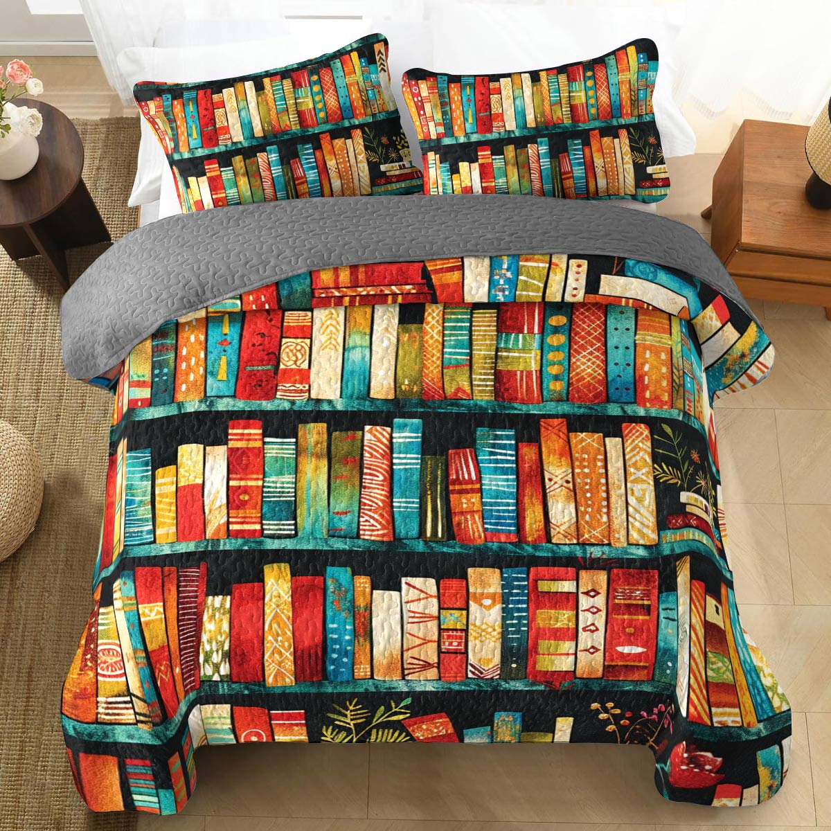 Shineful All Season Quilt 3-Piece Set Amazing Bookshelf