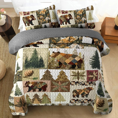 Shineful All Season Quilt 3-Piece Set - Whimsical Bear Quilt